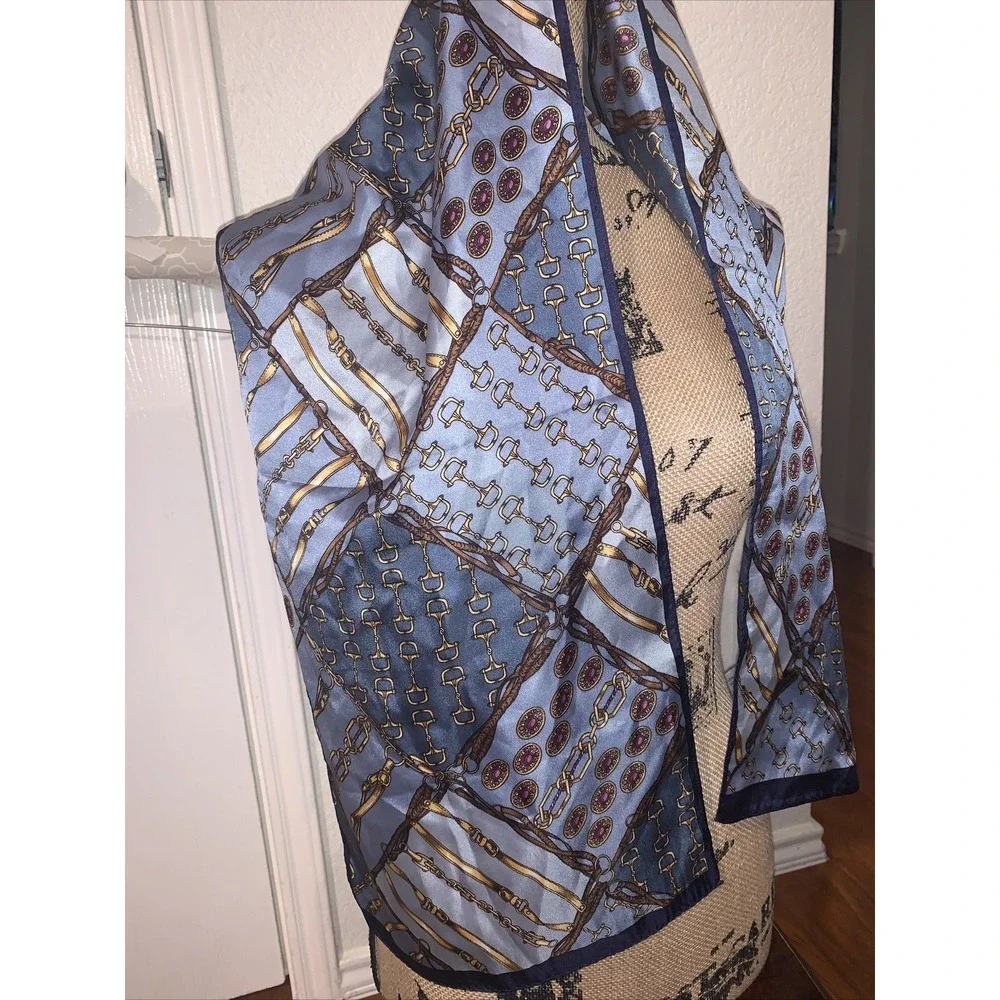 adrienne landau studio 100% silk sexy chain link pattern vintage